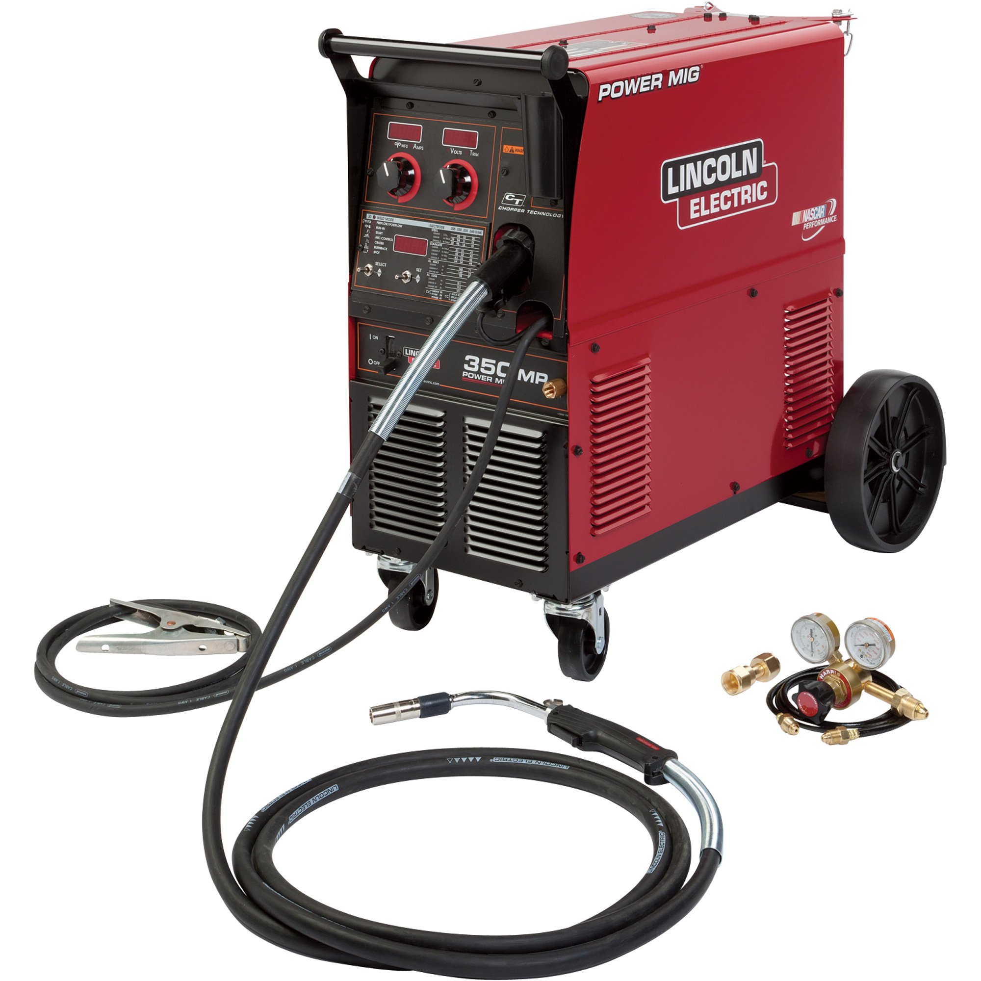 Lincoln Electric Power MIG 350MP MIG Welder with Multi Processes and Cart — Transformer, MIG, Flux-Cored, Arc and TIG, 230V, 230–300 Amp Output, Model# K2403-2